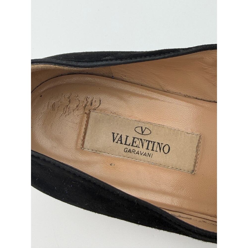 Valentino Rockstud Roman Stud Pleated Loafers Black Suede Size 38 / 8 - Picture 8 of 13